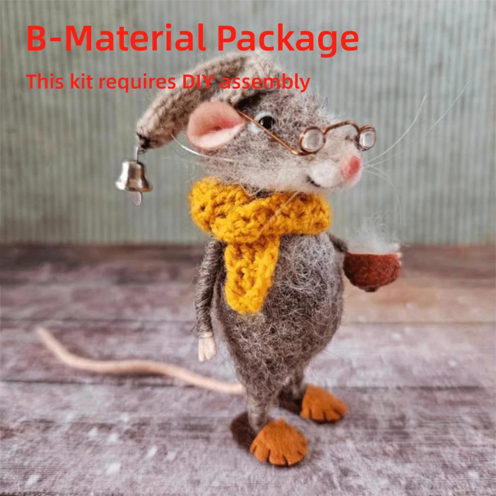 Mouse Doll Christmas Needle Felted Mouse Needle Felted Craft Decorations Cute Needle Felted Mouse Handmade Material Package