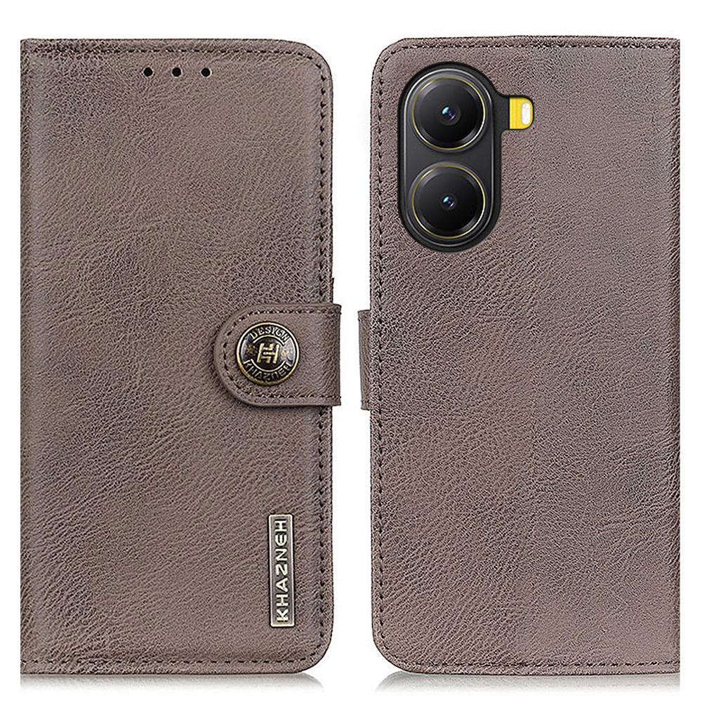 KHAZNEH For Xiaomi Redmi Turbo 4 5G/Poco X7 Pro 5G Wallet Case Cowhide Texture Leather Flip Phone Cover