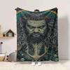 1pc Ocean King Flannel Throw Blanket Lightweight Soft Warm All Season Blanket for Sofa, Bed, Travel,L1028158