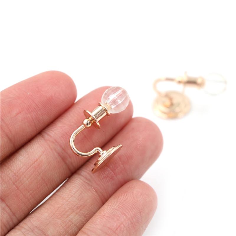 2 Pieces Metal 1:12 Dollhouse Miniature Wall Light Lamp Model Decoration