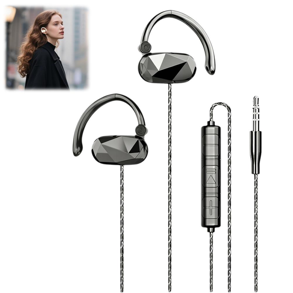 Open Ear Wired Headphones 3.5mm/Type-C In-Line Mic Stereo Earbuds For Sports Compatible With Galaxy S23/S22/S21 4