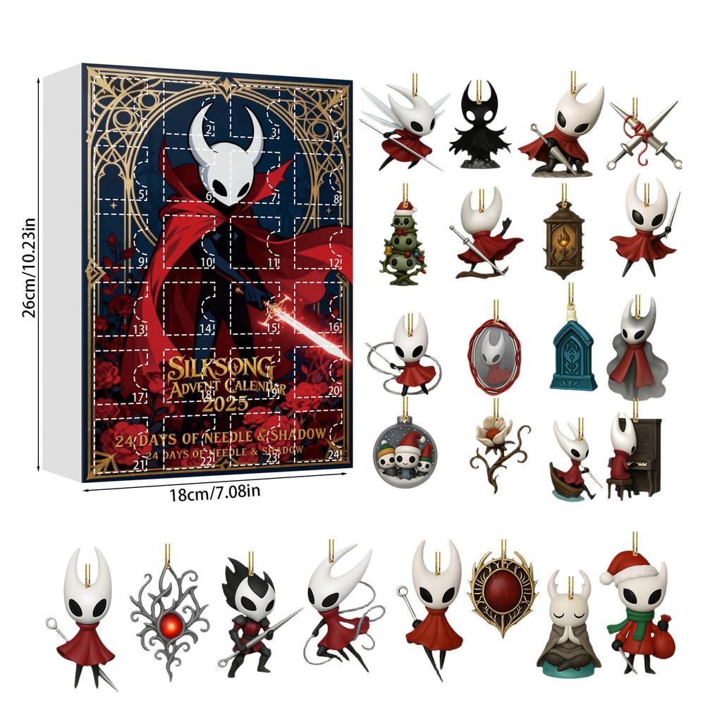 Рождественский календарь Hollow Knight с акриловыми фигурками для праздничных торжеств и обмена подарками