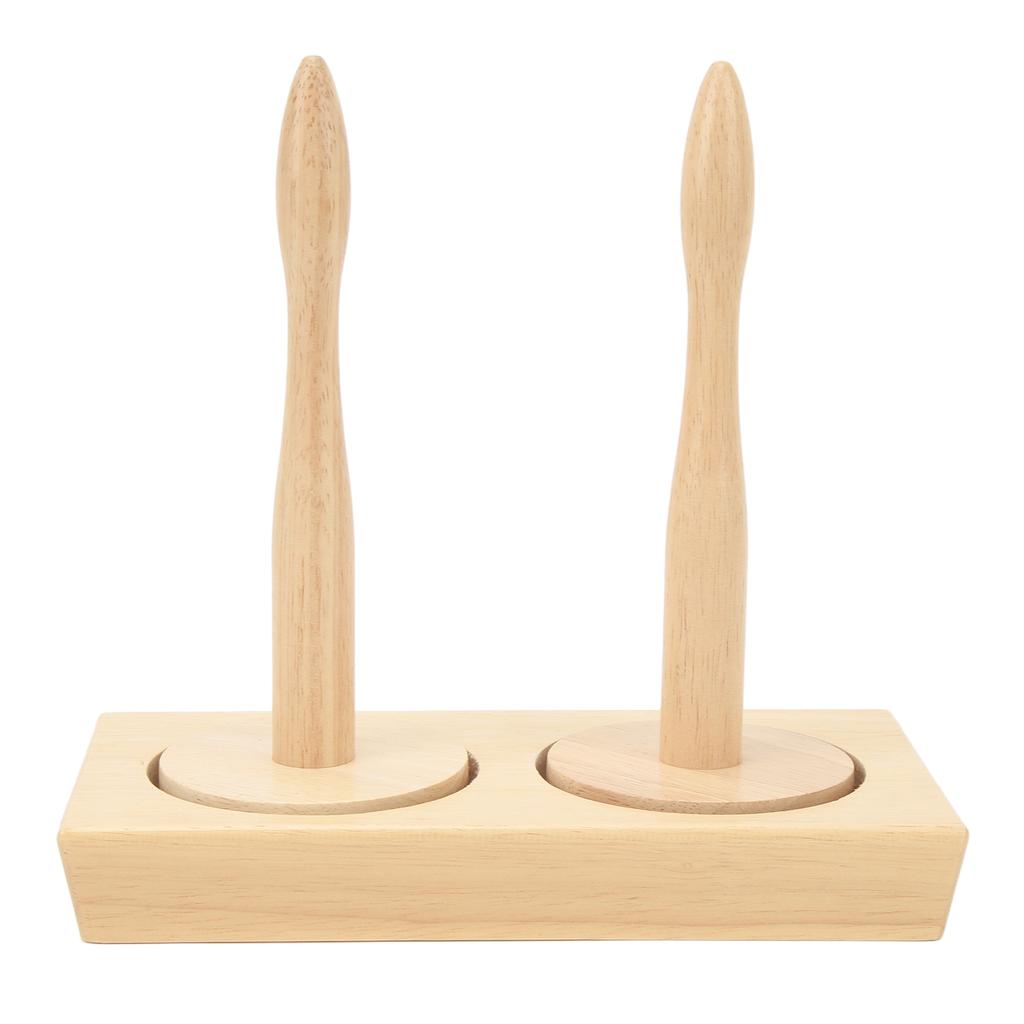 Двойной держатель клубков пряжи, шпиндель, деревянный швейный инструмент для вязания крючком, держатель для прядильной пряжи, диспенсер для ниток