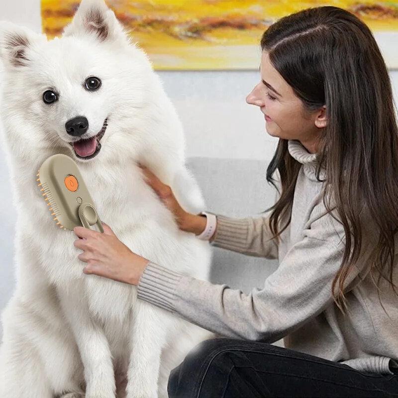Steamy Cat Dog Brush 3in1 Электрические щетки для кошек с защитой от брызг и паровым спреем USB-зарядка Массажная расческа для ухода за домашними животными Расчески для удаления волос Новинка 2024 года