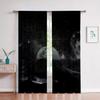 Starry Sky Theme Curtain, Galaxy, Star Pictures, Science Fiction, Fantasy, A Set Of Two, Home Bedroom Living Room Curtain.