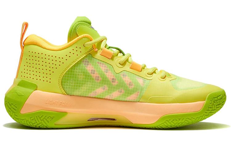 Li Ning Баскетбольные кроссовки Liren 2 Low Мужские Низкие Флуоресцентно-желтый/Флуоресцентно-зеленый с альфа-гидроксикислотами ABAS039-2