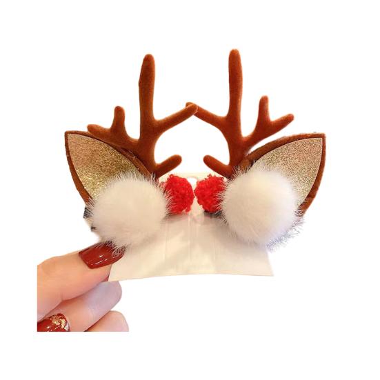1 пара рождественских заколок для волос, праздничные стили, олень, рождественская елка, снеговик, Санта-Клаус, плюш, декор из пайеток, заколки для волос