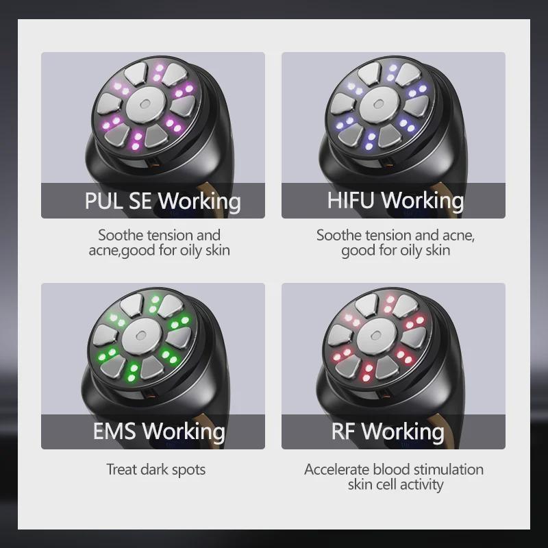 Мини-машина HIFU 3-го поколения EMS RF Pulse Warm Up Массажер для лица для лица и тела Ультразвуковое косметическое устройство