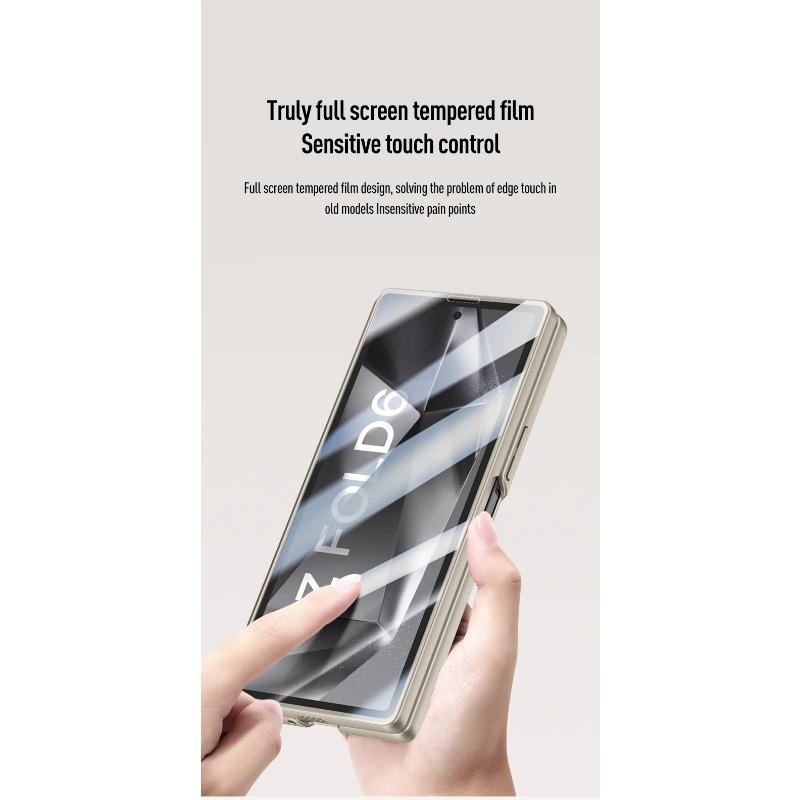 Жесткий чехол для телефона с защитой от шарниров из ПК для Samsung Galaxy Z Fold 6 с кронштейном для защиты экрана
