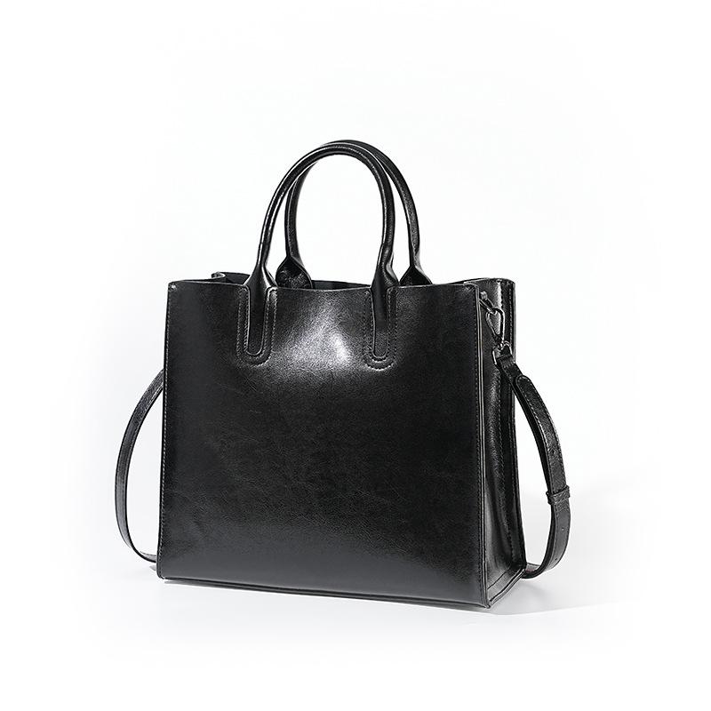 Женская наплечная сумка большой вместимости, кожаная сумка-шоппер