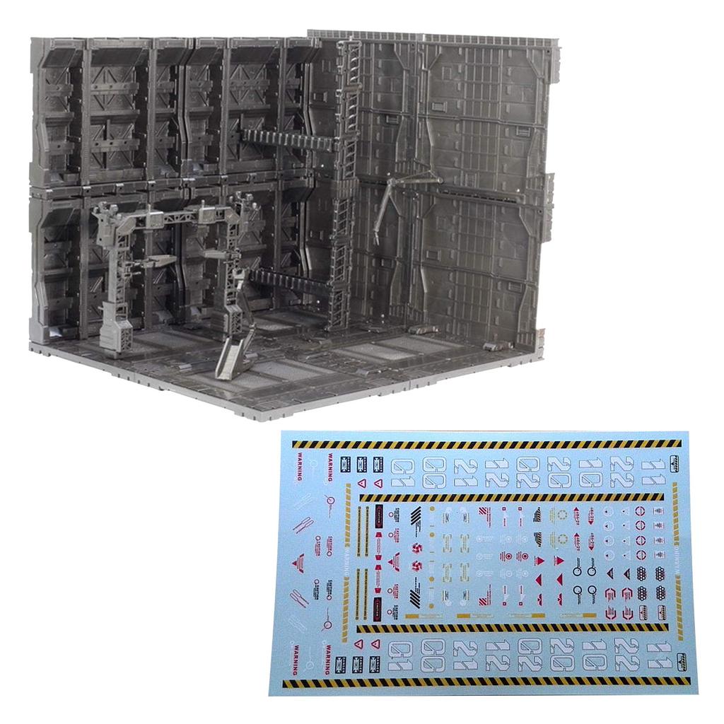 Felimoa Plastic Model Diorama Base Hangar Diorama Gundam Model Seal Included (Set A)