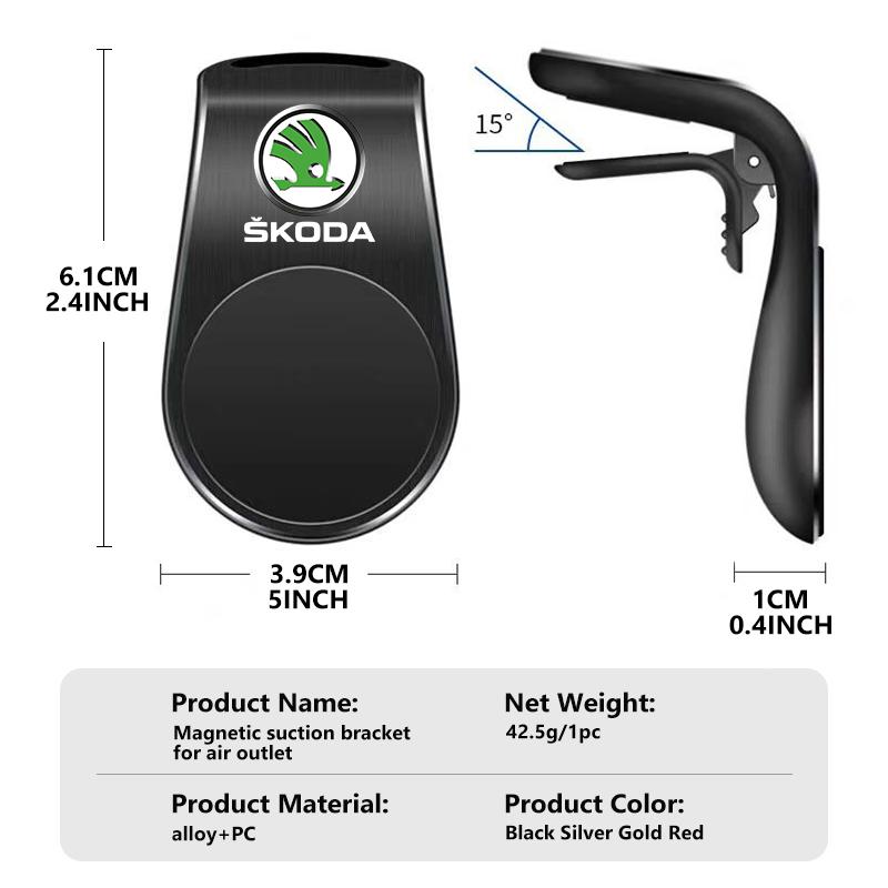 sfrab5 Car Magnetic L-Type Phone Holder Car Smart Phone Stand Clip For Skoda Kamiq Karoq Octavia 2 3 Rapid Scala Kami Fabia VII VRS