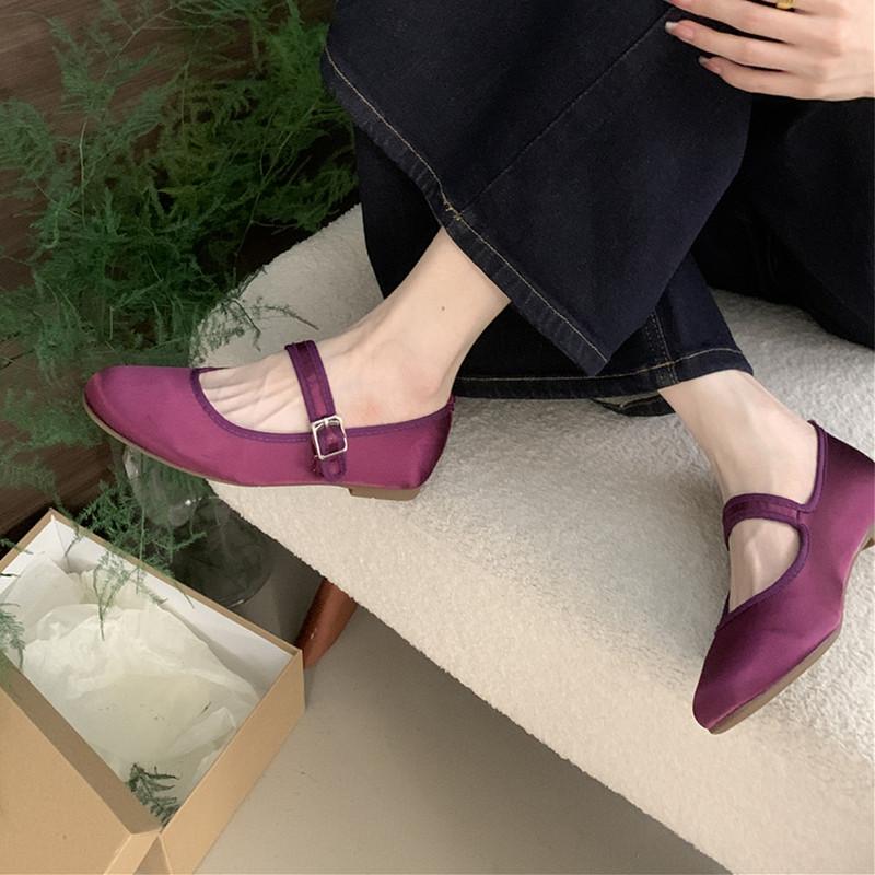 Мода Bailamos Женские балетки Мода Круглый носок Неглубокие Слипоны Женские Мягкие Женские Мэри Джейн Балетки Плоский каблук Повседневные Балетки