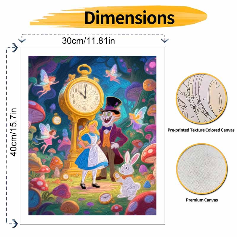 Disney Alice in Wonderland oil painting hand painting art kit coloring painting handmade diy home decoration gift