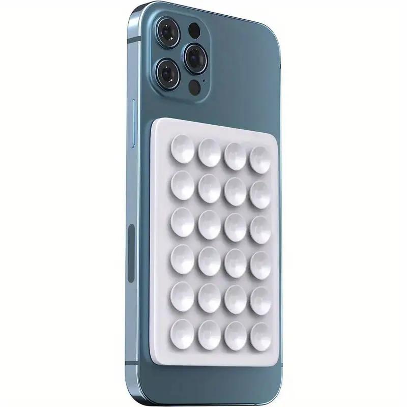 Силиконовый держатель для телефона на присоске, многофункциональный настенный держатель с присоской, квадратный противоскользящий односторонний чехол, крепление на заднюю панель, наклейка