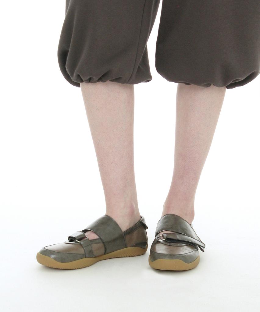 Partimento Women Double Strap Sports Ballet Flats_Mud