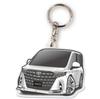 Джип Центр Toyota Лицензированный Alphard (4-е поколение) Акриловый брелок для ключей Modelista Car, платиновый белый перламутровый мика