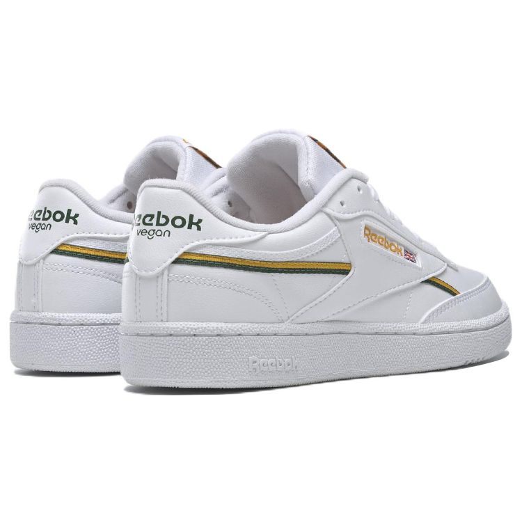 Reebok Club C 85 Vegan White Green Gold Мужские кроссовки Обувь-белый студенческий-золотой Темно-зеленый GY7154