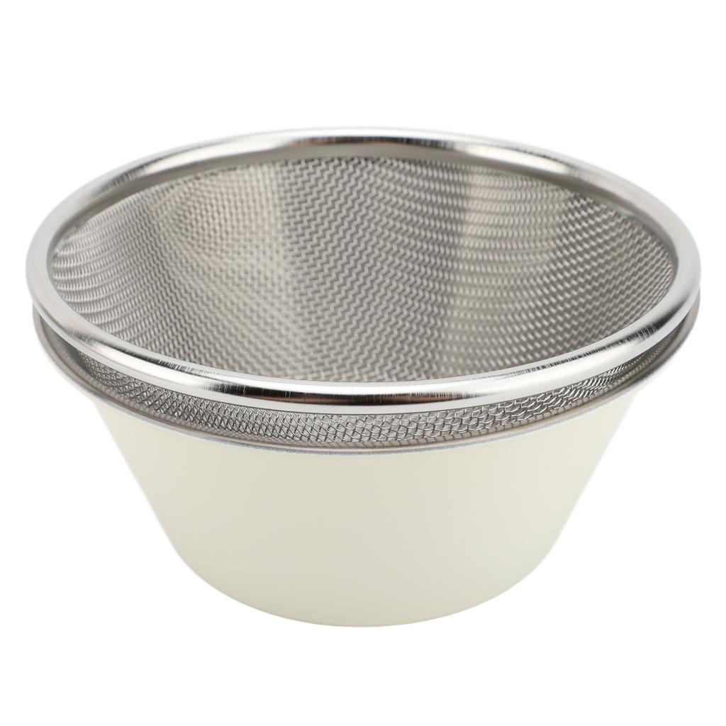 304 Stainless Steel Colander Set Microporous Fine Mesh Mini Metal Strainer with Mixing Bowl 14cm for