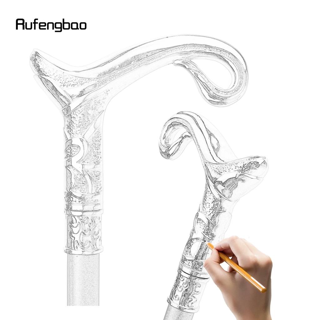 Белая роскошная кривая линия типа трость модная декоративная трость джентльмен элегантная ручка трости для косплея Crosier 93 см
