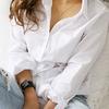 Fashion Women's White Blouse 2025 Chic Long Sleeve Lapel Button Up Shirt Tops Turn-Down Collar Pocket Shirts Women'S Clothing