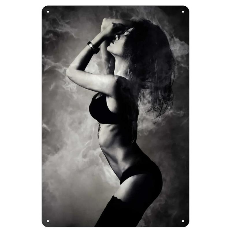 Металлическая табличка Pin-Up Girl 18+, Винтажное настенное искусство 20x30 см