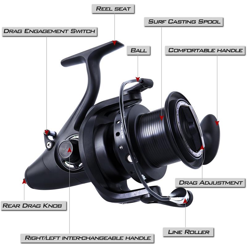 Carp Fishing Reel 9000 12+1BB Aluminum Spool Outdoor Sports Spinning Fishing Reel Freshwater Fishing