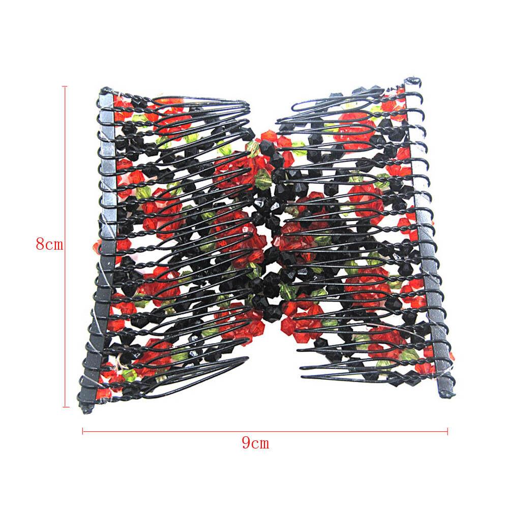 Женские волшебные эластичные двойные бусины для волос, легкая эластичная расческа для волос, заколки для волос