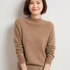 2024 Fall/Winter Women's 100% Wool Semi-High Neck Loose Knitted Sweater