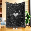 A Music And Love-Themed Flannel Blanket, Featuring High-Definition Digital Printing, Suitable for All Seasons, a Cooling Blanket, Made of 100% Soft An
