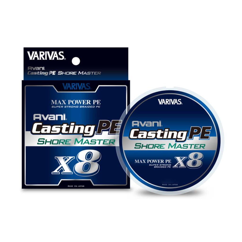 VARIVAS Avani Casting PE Max Power X8 Shoremaster PE 8 White Line, 200m, 1.5, 28.6lb, Strands,