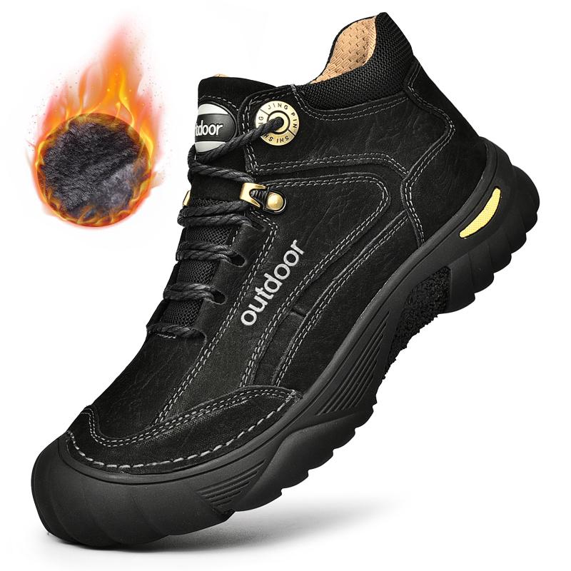 Мужская обувь из натуральной кожи, кроссовки, водонепроницаемые уличные мужские ботинки, удобная мужская прогулочная обувь