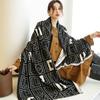 New Korean Style Geometric Warm Scarf for Autumn and Winter  Dual-purpose Air-conditioned Room Shawl for Students Windproof Scarf Outside