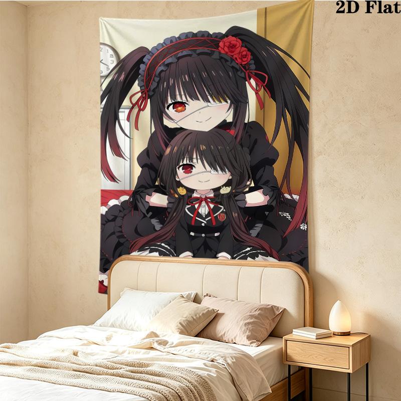 Kurumi Wall Tapestry Aesthetic Wall Hanging Printed Fabric Blanket Decorative Tapestries For Bedroom Living Room Home Decor
