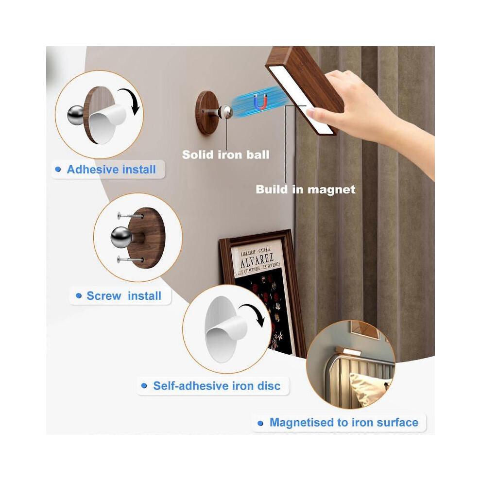 (beech) 50% Off-Rechargeable Magnetic Bedside Lamp LED Touch Switch Study Wall Night Light