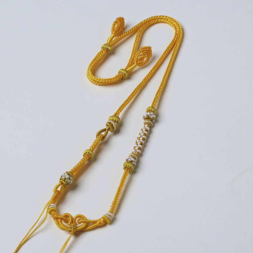 Премиальное регулируемое колье-восьмирядная веревка ручной работы из золотистого янтаря