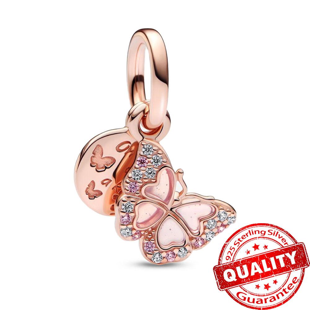 Блестящие круглые бусины-паве из меди цвета розового золота и шарм в виде стрекозы, подходят для оригинального браслета-подвески для девочек, ювелирный подарок