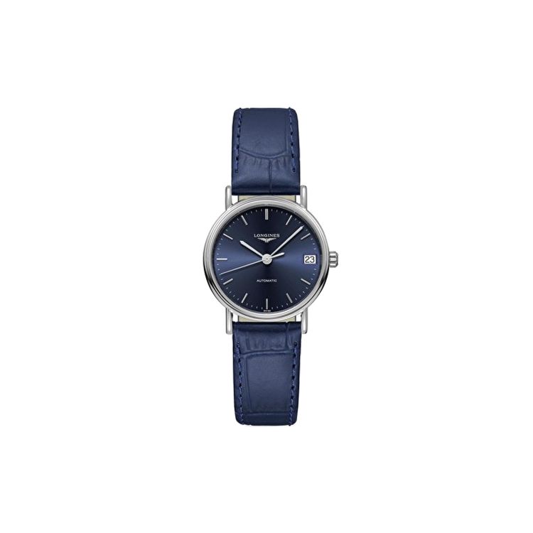 Longines Elegance Automatic Mechanical Movement 30M Water Resistant Watch Blue Dial Stainless Steel Case Leather Strap Women watches L4.322.4.92.2