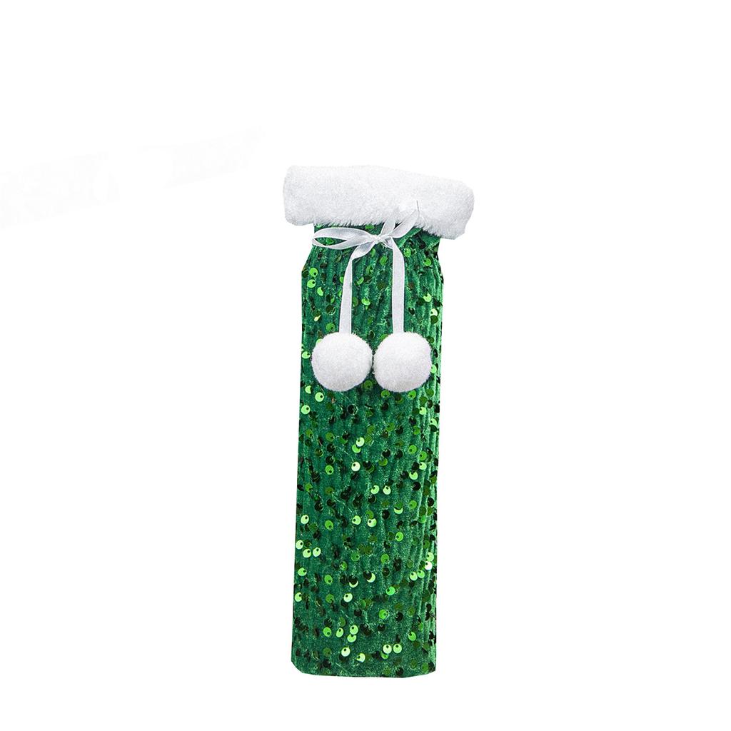 Рождественские украшения, европейские и американские сумки для винных бутылок с пайетками, плюшевые чехлы для вина, подарочные пакеты, украшения для стола в отеле