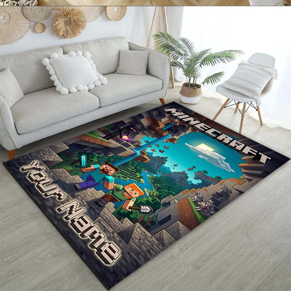 Minecraft Customizable Name Floor Rug Office Rug Suitable For Decorate Room Entryway Outdoor Bedrooms Antislip Rug Decorate Offices