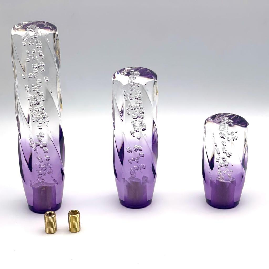 grooblue Crystal Shift Knob Universal Bubble Lever 15cm 150mm Truck Deco Tiger Hiace Gradient Adapter M8 M10 M12 Crystal Purple