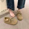 [Zhike] Fat Dun Dun Bread Shoes~ Ugly Cute Lace-up Platform Casual Forrest Gump Board Shoes Women's Muffin Bread Shoes