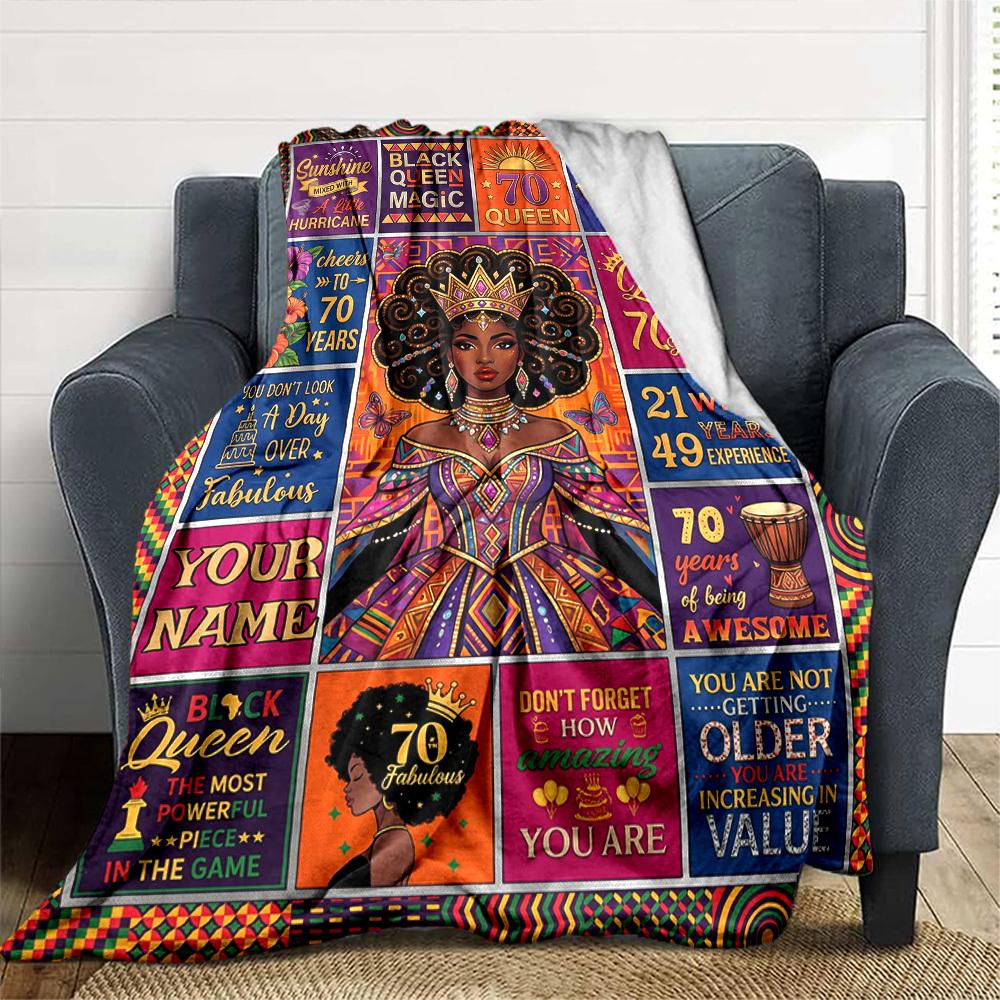 Empowerment Celebration 70Th Birthday Tribute Multipurpose Customize Text Durable Comfort Suitable For Sofa Couch Office Bed Picnics For All Occasions