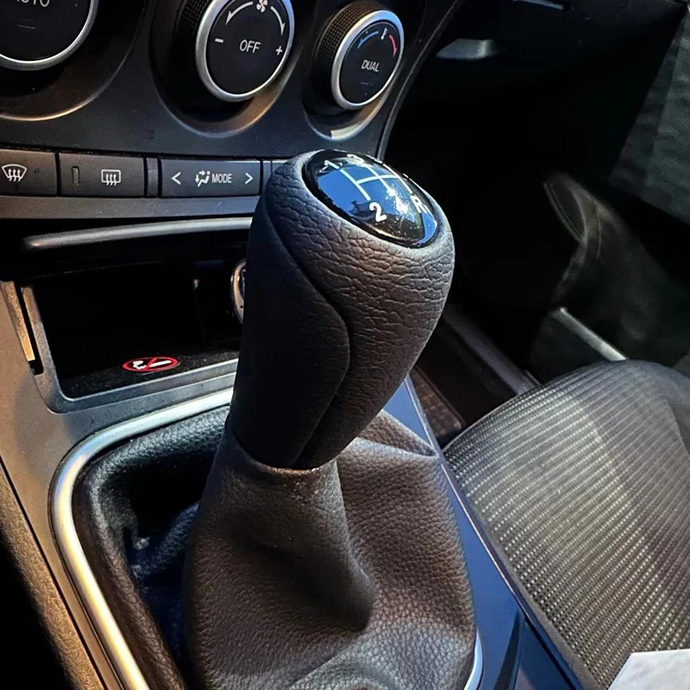 Кожаная 5/6-скоростная ручка переключения передач для MAZDA 3 BK BL 5 CR CW 6 II GH CX-7 ER MX-5 NC III 23 MT Кожаный рычаг переключения передач Headball