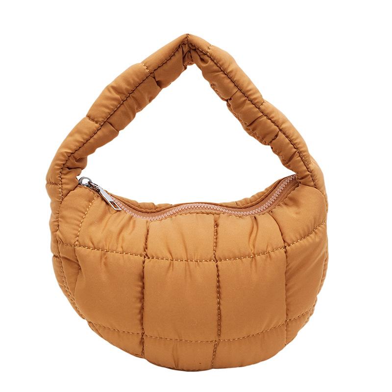 Korean Niche Fashionable Pleated Cloud Bag Female Foreign Style Solid Color Personalized Hand Carry Cotton Clothes Bag