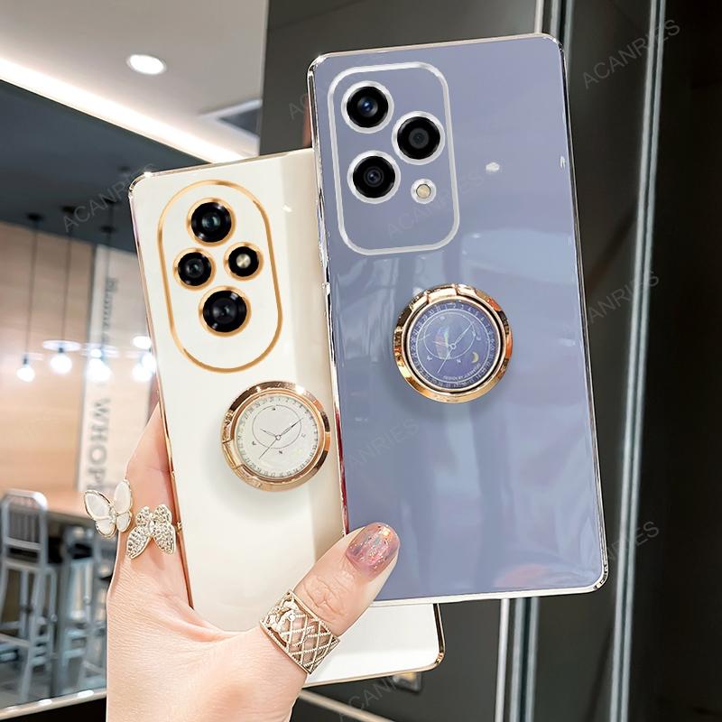 Honor200 200lite Роскошный чехол-подставка с кольцом-держателем для Huawei Honor 200 Lite 100 Pro 5g Мягкий силиконовый чехол-подставка Funda Coque