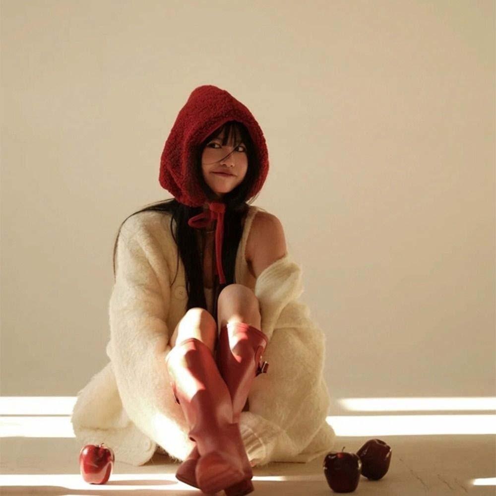 Solid Color New Year Red Hat Fluffy Ear Protection Hat Cute Winter Plush Hat Autumn