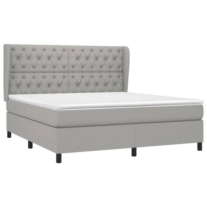 Maison Exclusive - Sommier à lattes de lit avec matelas Gris clair 160x200cm Tissu