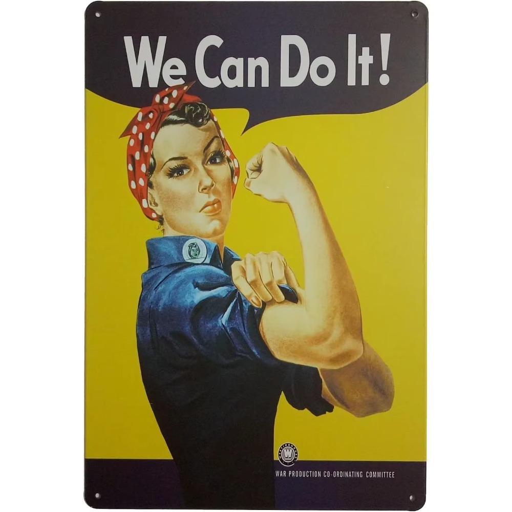 Pin-up Girl We Can Do It Металлический ретро-декор для стен Винтажные жестяные знаки Классическое настенное искусство для дома Гараж Человек Пещера Декор в винтажном стиле