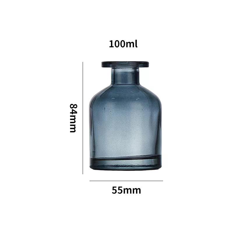Бутылка для аромадиффузора 100 мл, матовая черная, с многоцветной персонализацией, в комплекте бесплатный образец стеклянной бутылки, минимальный объем заказа 1.